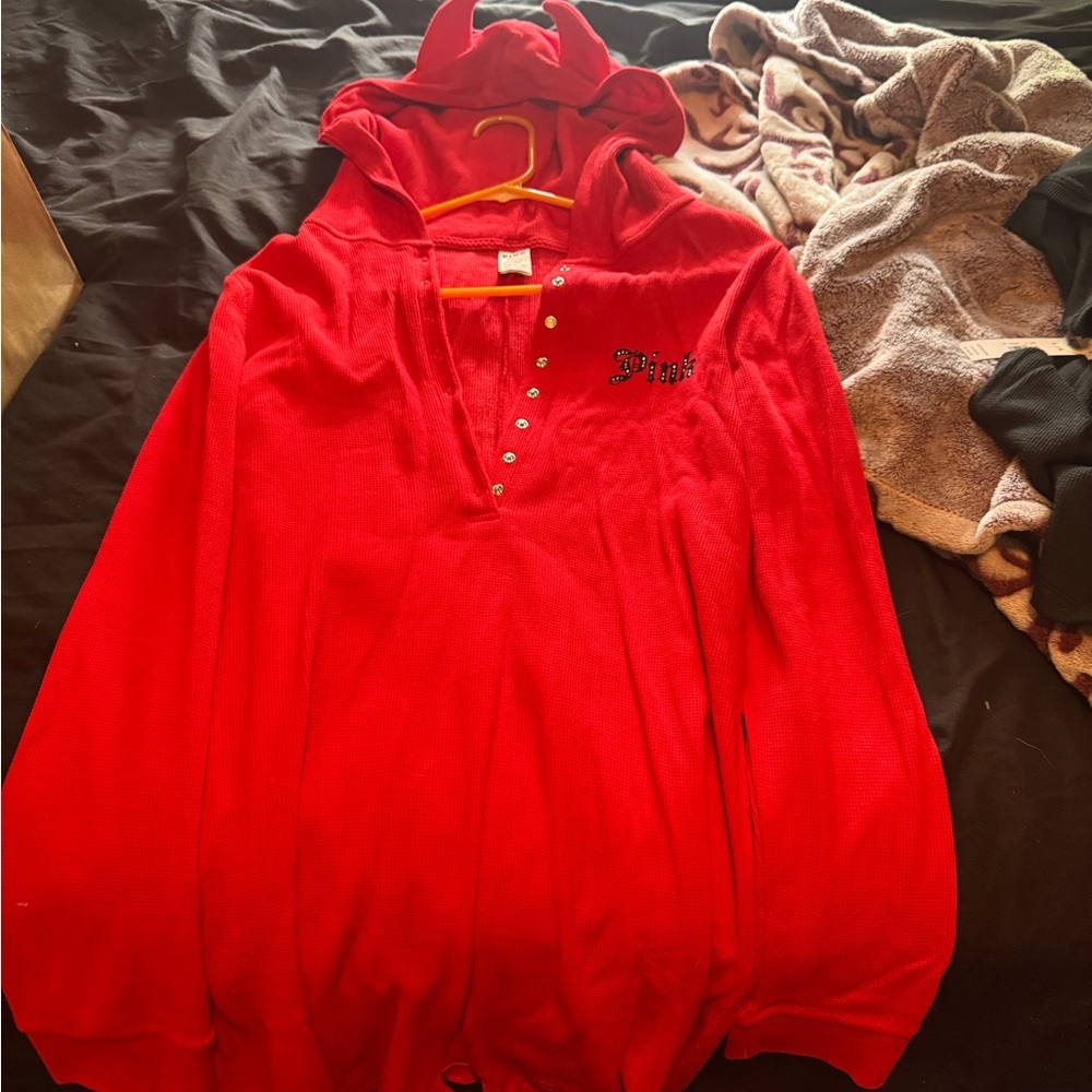 PINK Victoria's Secret Vibrant Red Hoodie